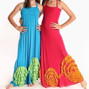 PIxie Girl Maxi Dress Bright Pink/Orange sz 10